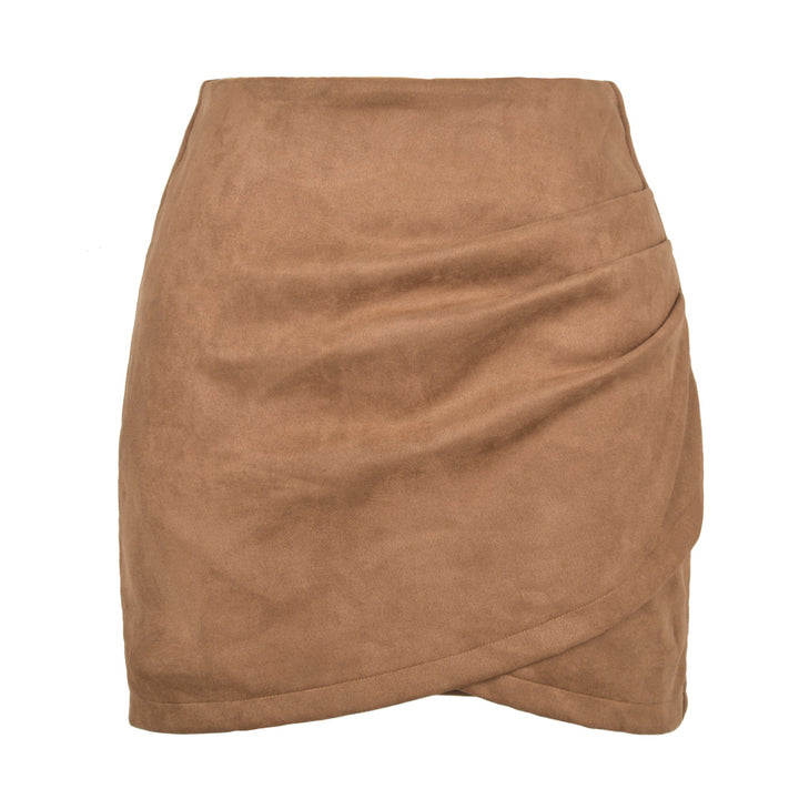 Damen High-Waist Wickelrock aus samtigem Mikrofaser