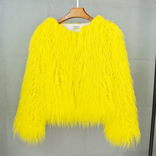 Damen statement Fleece-Jacke mit voluminösem Look