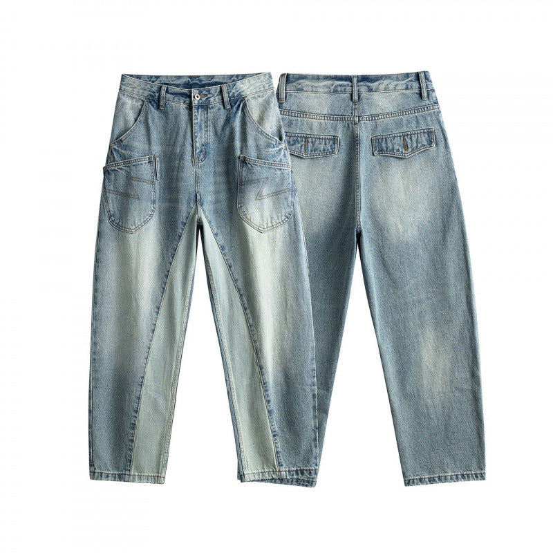 Damen Baggy-Jeans im Panel‑Design mit tiefem Bund und großen Schubtaschen Nord Taschen