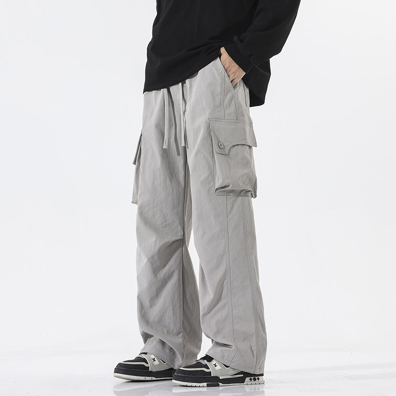 Herren Weite Twill-Cargohose mit Kordelbund und großen Patten-Taschen Nord Taschen