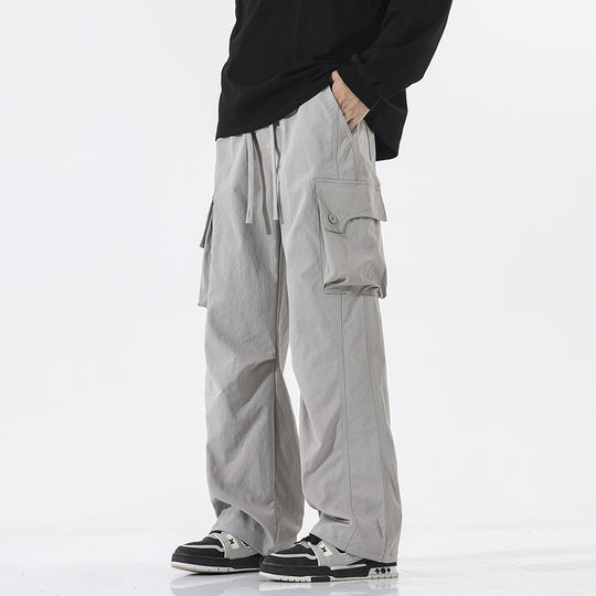 Herren Weite Twill-Cargohose mit Kordelbund und großen Patten-Taschen Nord Taschen