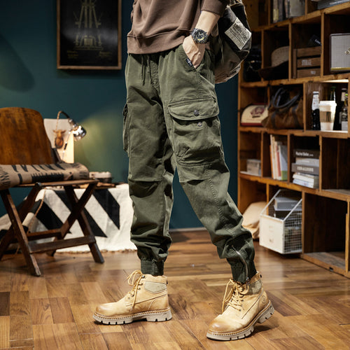 Herren Militärisch inspirierte Cargo-Joggerhose mit Tunnelzugbund und Klapp-Utility‑Taschen Nord Taschen
