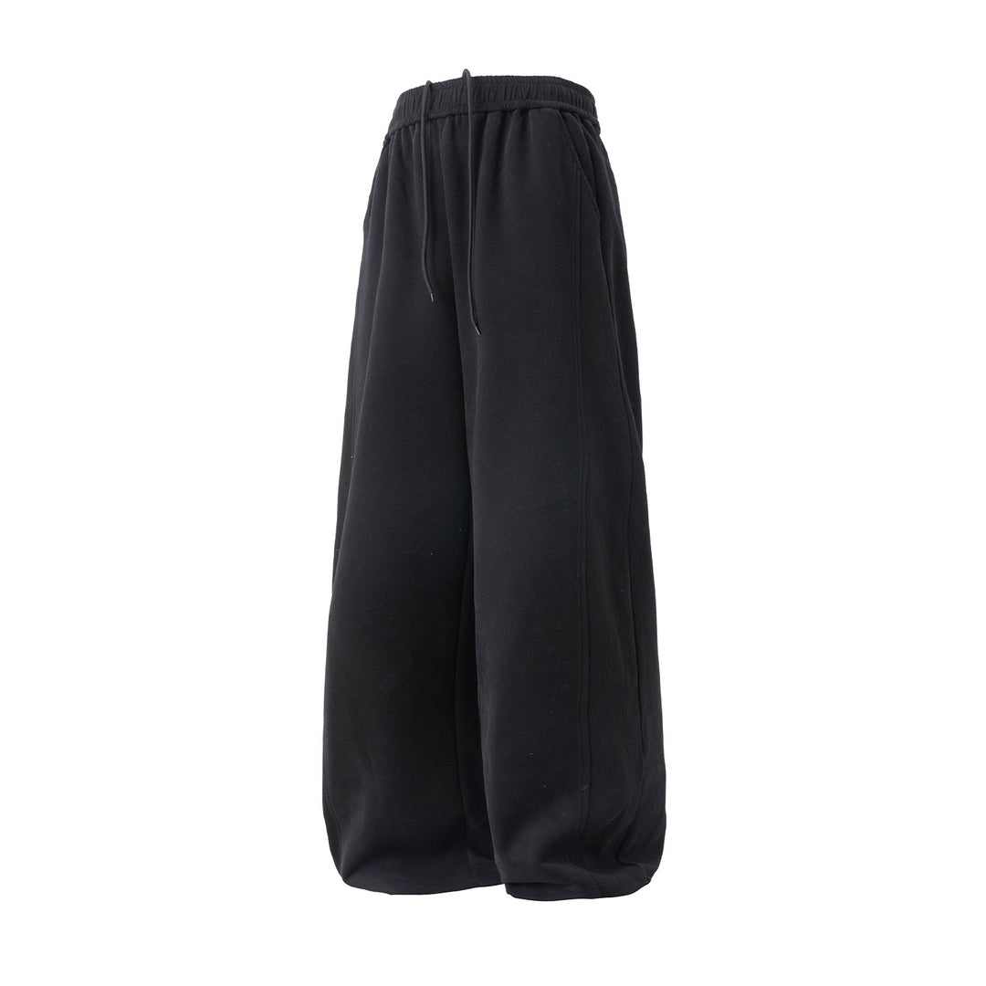 Damen Extraweite Sweatpalazzo-Hose aus French-Terry mit Tunnelzug und Seitenrippe Nord Taschen