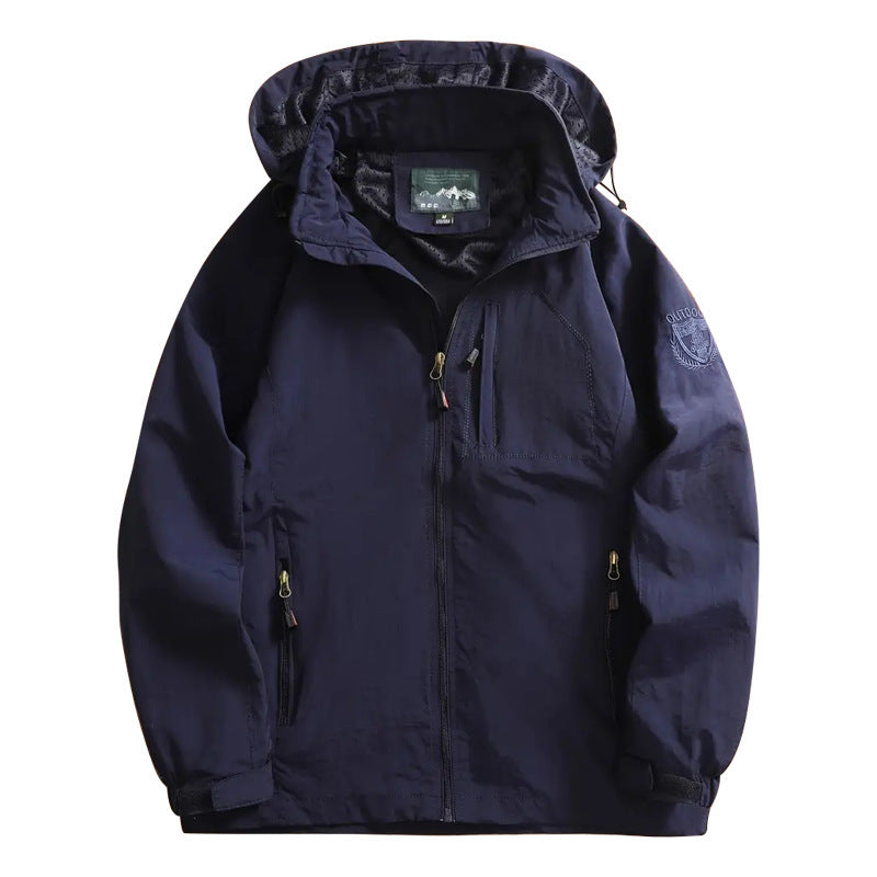 Herren  leichte Outdoorjacke Windbreaker mit wasserabweisender Beschichtung und atmungsaktivem Meshfutter Nord Taschen