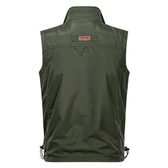 Herren  leichte wasserabweisende Outdoorweste mit Stehkragen und mehreren Reißverschlusstaschen Nord Taschen