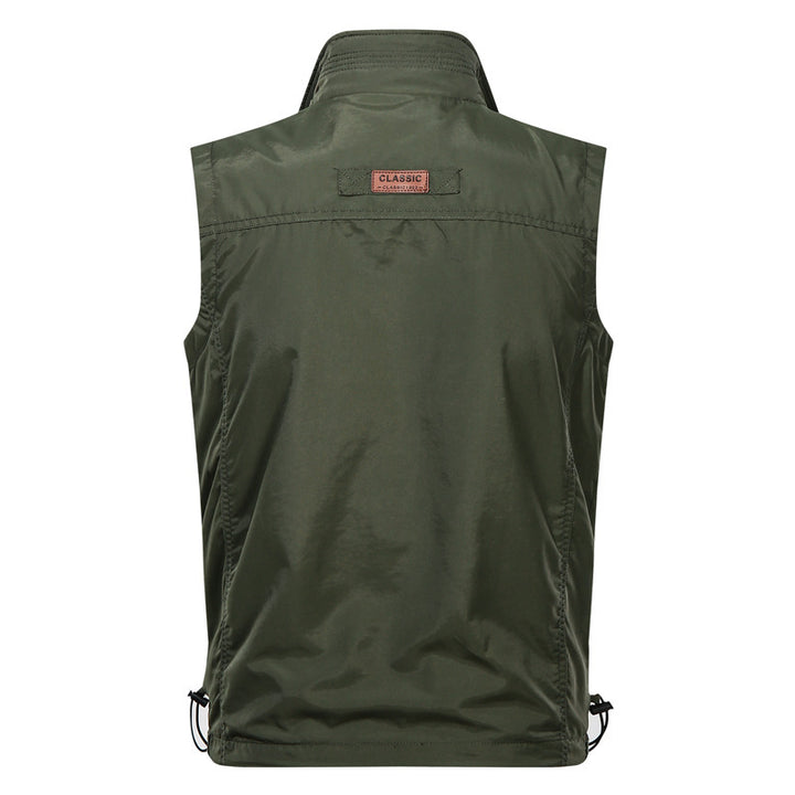 Herren  leichte wasserabweisende Outdoorweste mit Stehkragen und mehreren Reißverschlusstaschen Nord Taschen