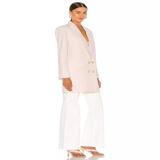 Damen Longline Oversize‑Blazer im Double‑Breasted Tailoring mit verlängertem Schnitt Nord Taschen