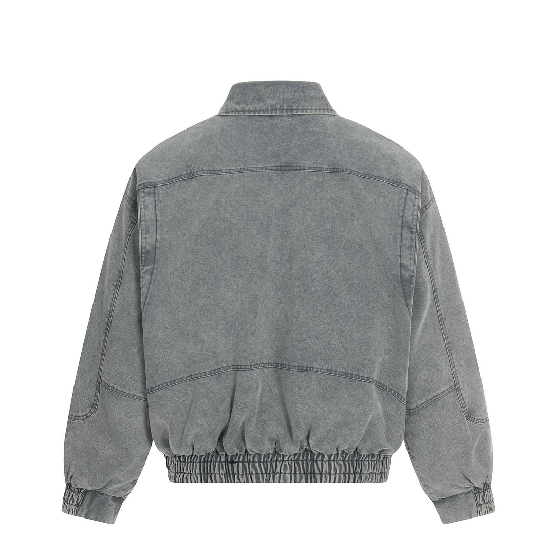 Herren Kurz geschnittener Canvas-Denim Field‑Blouson mit Knebelverschlüssen und hohem Stehkragen Nord Taschen