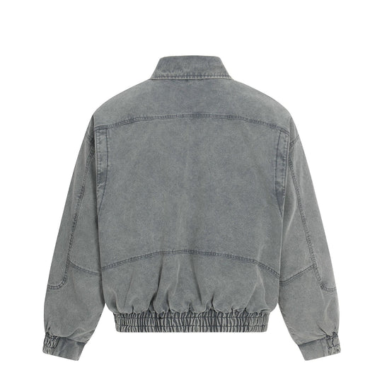 Herren Kurz geschnittener Canvas-Denim Field‑Blouson mit Knebelverschlüssen und hohem Stehkragen Nord Taschen