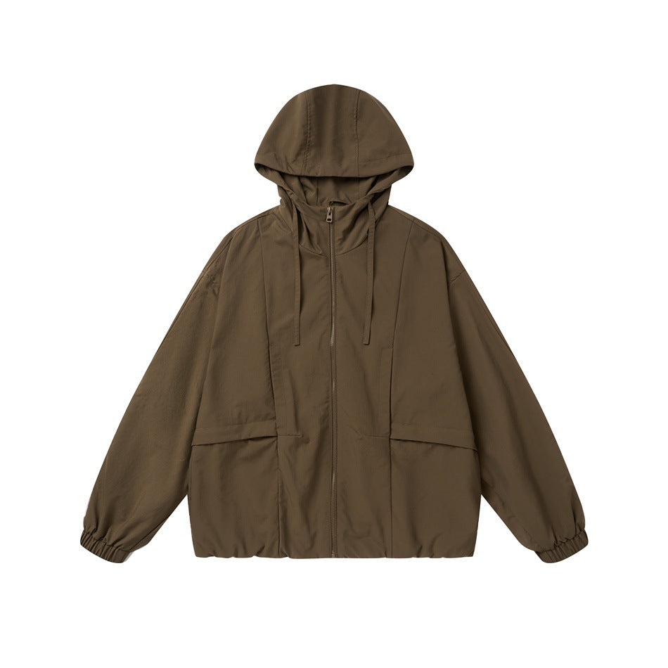 Unisex Oversize-Kapuzenblouson mit elastischem Saum und Utility-Taschen Nord Taschen