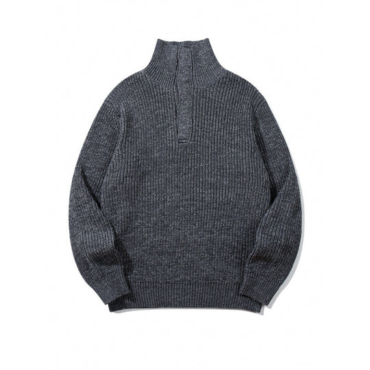 Unisex Grobgestrickter Halfzip-Pullover mit Stehkragen und markanter Rippenstruktur Nord Taschen