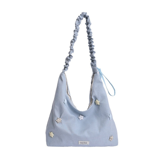 Damen Hobo-Tasche mit dekorativem Kordelzug und charmanten Applikationen Nord Taschen