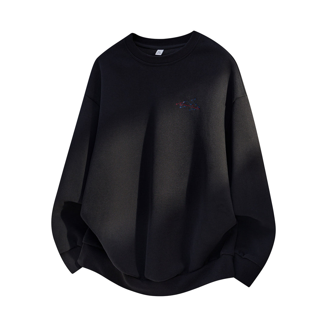 Unisex Oversize Baumwoll-Sweatshirt mit Rundhalsausschnitt, feiner Bruststickerei und elastischem Saum Nord Taschen