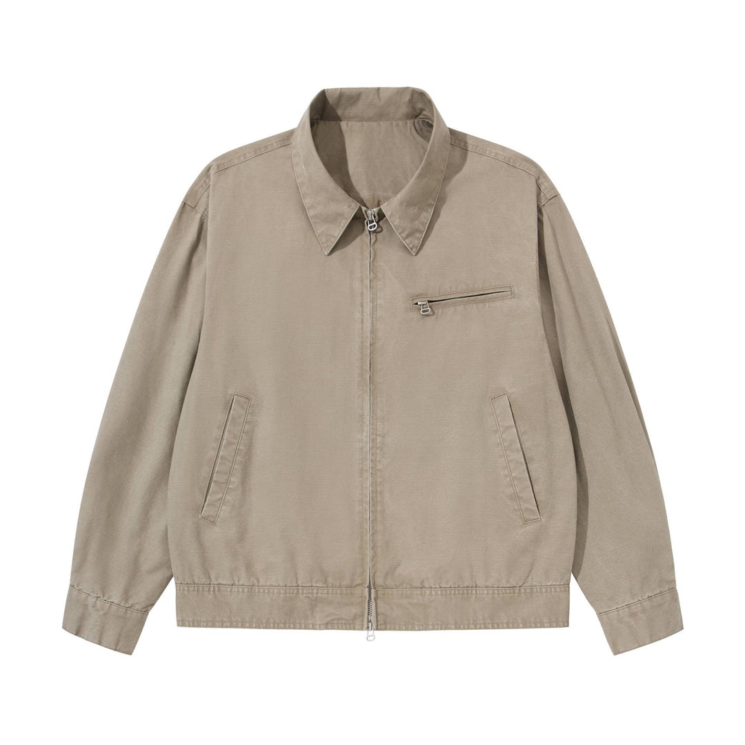 Herren Kurzblouson im Vintage‑Washed Canvas mit Zwei‑Wege‑Reißverschluss Nord Taschen