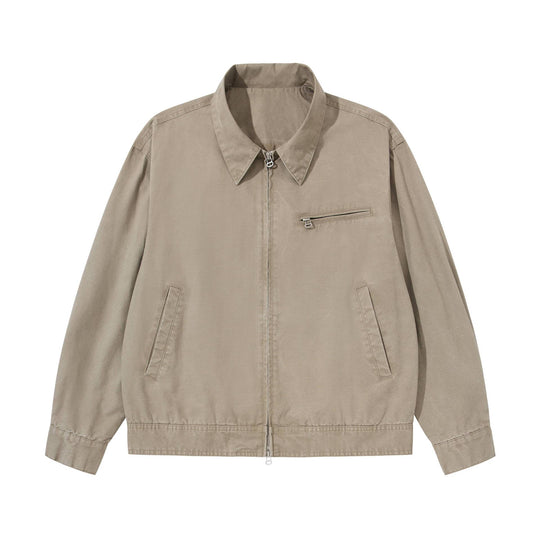 Herren Kurzblouson im Vintage‑Washed Canvas mit Zwei‑Wege‑Reißverschluss Nord Taschen