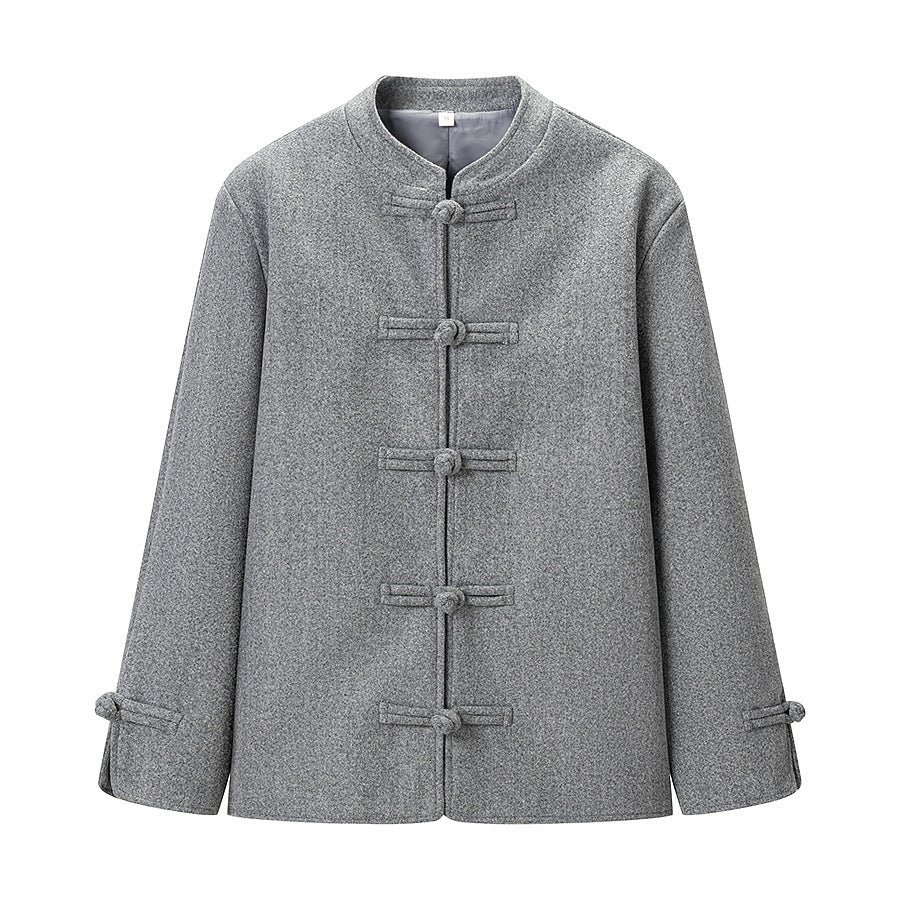 Damen Boxy Wollmix-Kurzjacke mit Knebelverschlüssen und Stehkragen Nord Taschen