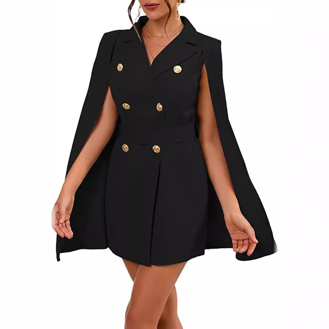 Damen Kurzblazerkleid mit Cape-Ärmeln und doppelreihiger Zierknopfleiste Nord Taschen