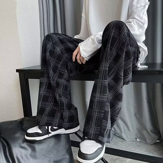 Damen Weit geschnittene Karohose Nord Taschen