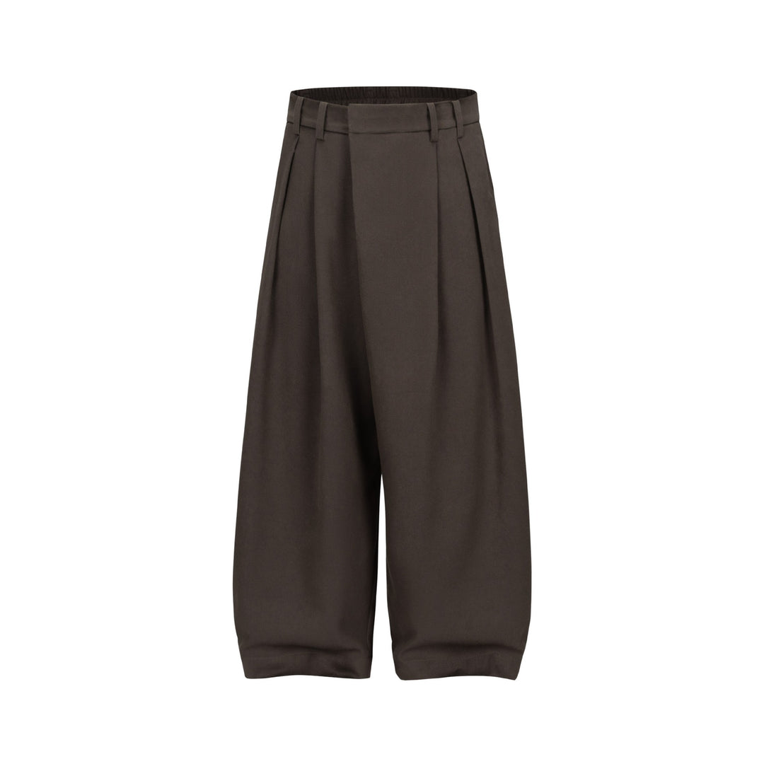 Damen Weite Plissee-Hose mit hoher Taille und elastischem Rückbund Nord Taschen