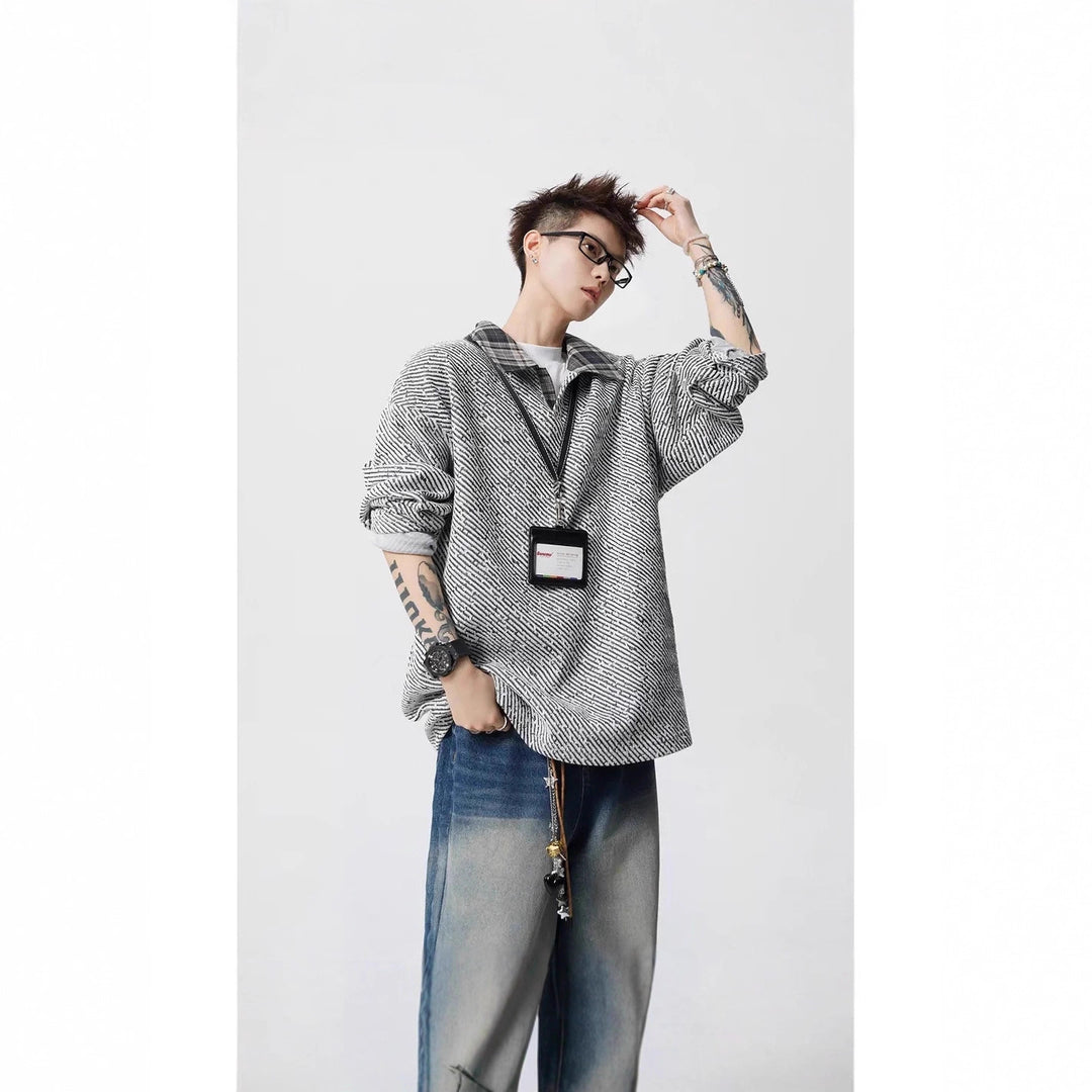Damen Lässiger Oversize-Hemd-Pullover Nord Taschen