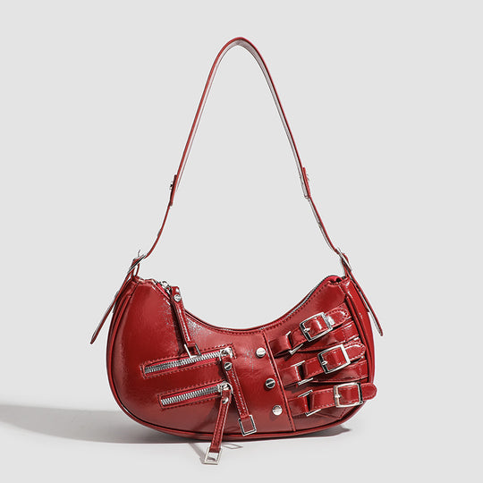 Damen Designer Umhängetasche mit stilvollen Schnallen und praktischen Reißverschlüssen Nord Taschen