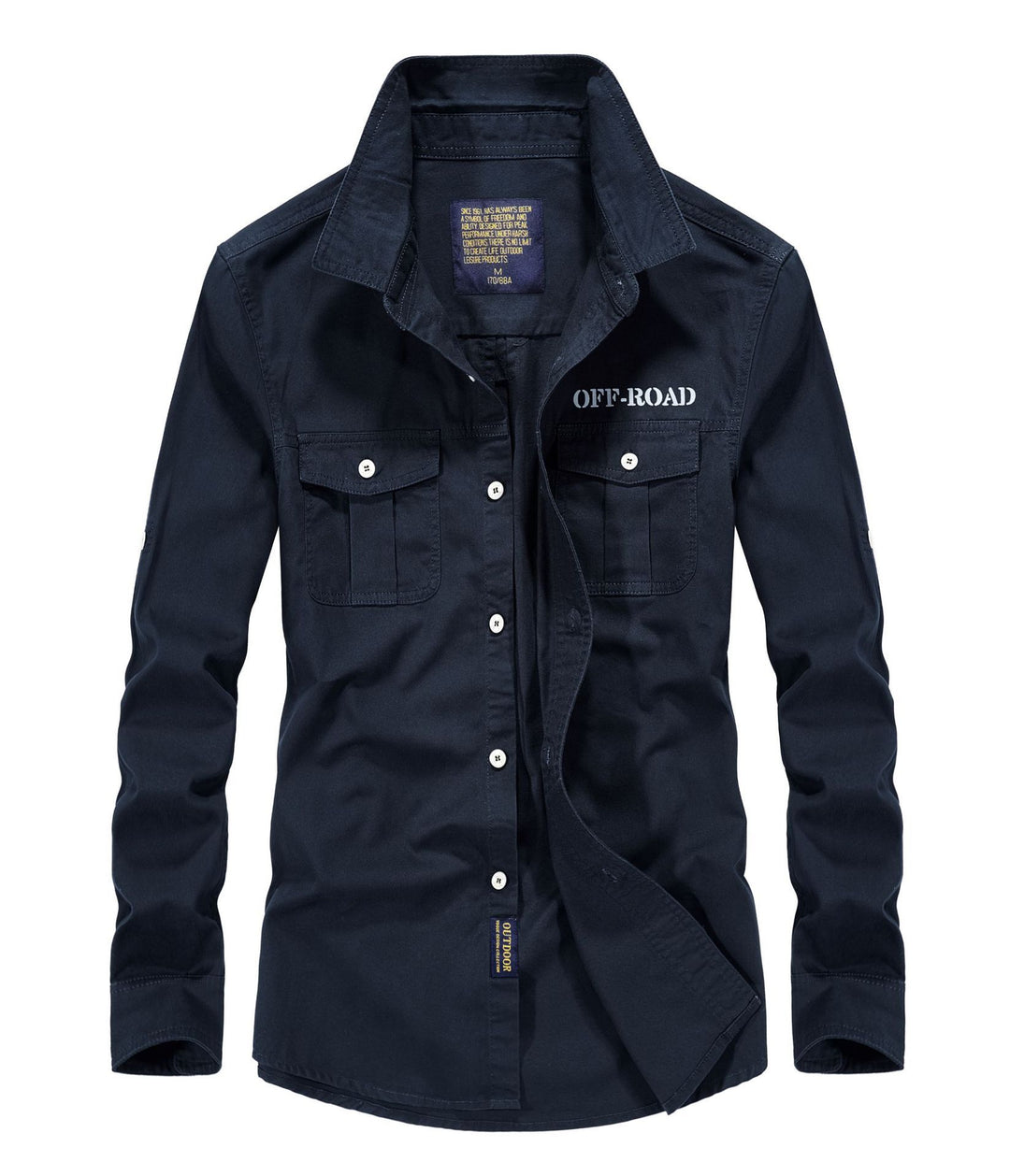 Herren Utility‑Field‑Hemdjacke mit Brustpattentaschen, Rollärmel und robustem Canvas Nord Taschen