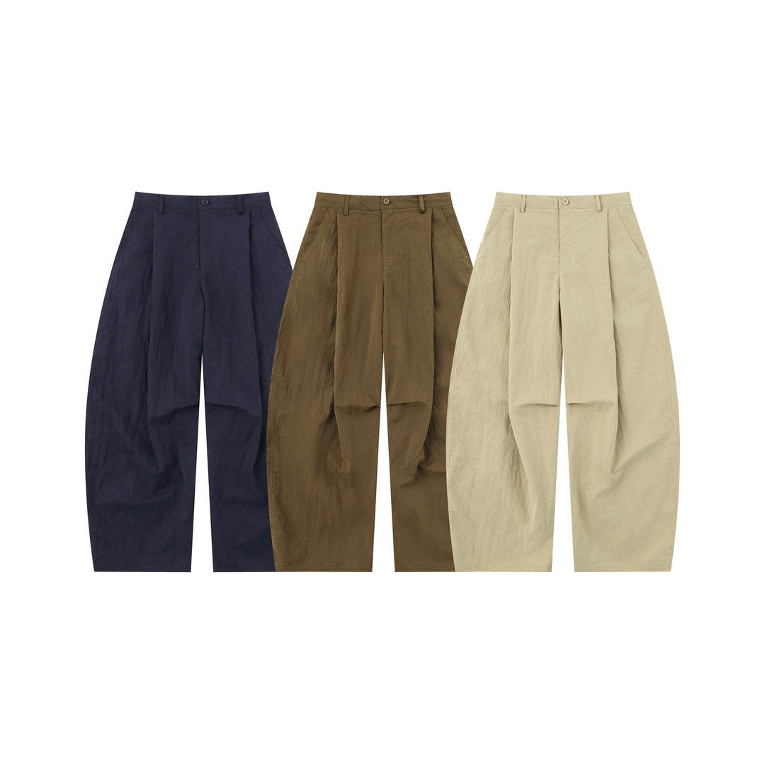 Damen Weite Culottehose mit hoher Taille und strukturierter Baumwollmischung Nord Taschen