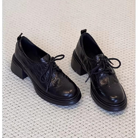 Damen Elegante Schnür‑Derby mit mittelhohem Blockabsatz und profilierter Plateau‑Sohle Nord Taschen