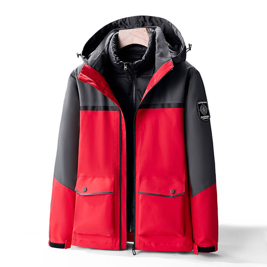 Herren Zweilagiger Wetterparka mit herausnehmbarer Isolations-Innenjacke und Utility-Taschen Nord Taschen