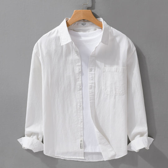 Herren Hemdjacken-Overshirt aus softem Baumwoll-Twill mit Relaxed-Fit und aufgesetzter Brusttasche Nord Taschen