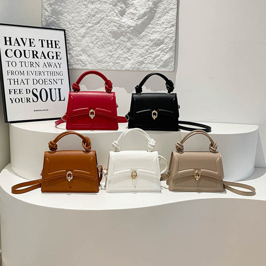 Damen elegante Umhängetasche mit geflochtenem Tragegriff und stilvollem Verschluss Nord Taschen