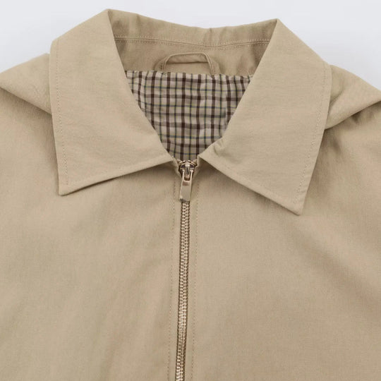 Damen Leichte Kapuzenjacke im Boxy‑Schnitt mit Kordelzug und Karofutter Nord Taschen
