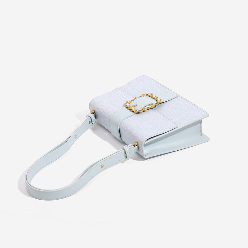 Damen Handtasche mit elegante Kroko-Optik und luxuriösem Kettenverschluss Nord Taschen