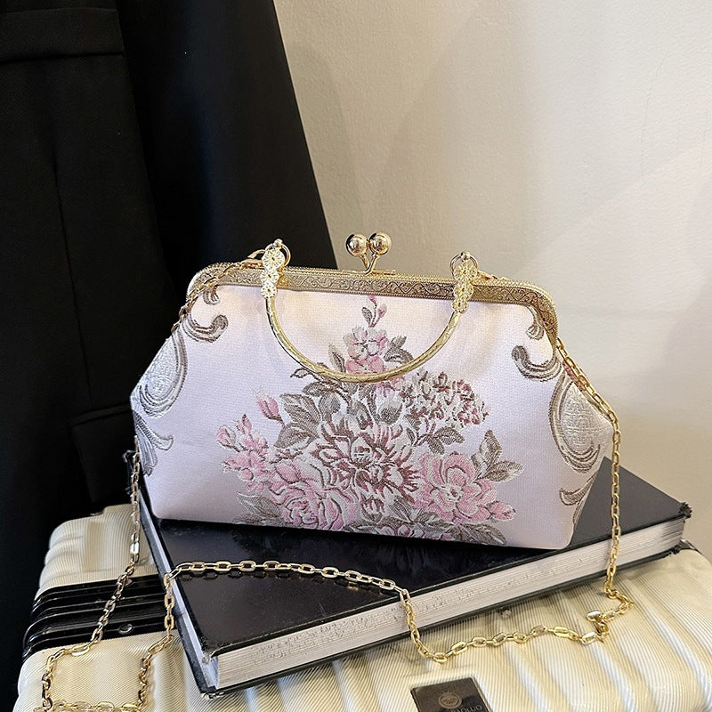 Damen elegante Clutch mit blumigem Dekor Nord Taschen