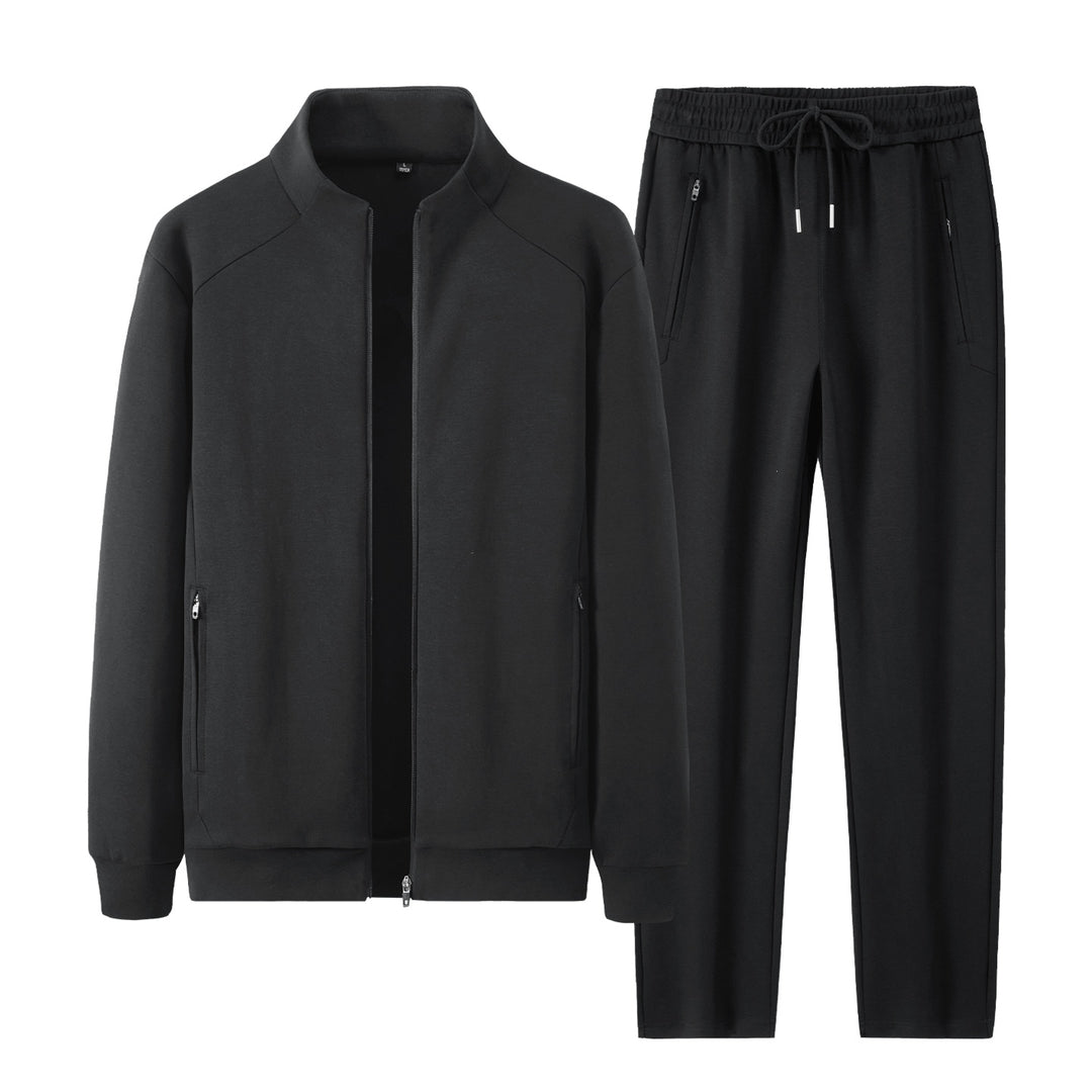 Herren Zweiteiliges minimalistisches Jogging‑Set mit Stehkragen, Zwei-Wege‑Reißverschluss & Reißverschlusstaschen Nord Taschen