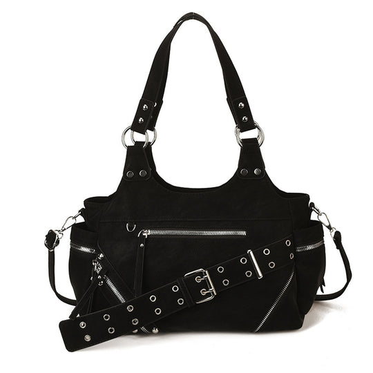 Damen Hobo-Tasche aus hochwertigem Veloursleder mit multifunktionalen Taschen Nord Taschen