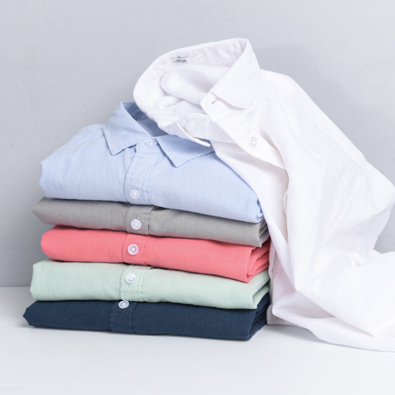 Herren Leinenmix-Layering-Overshirt mit Kentkragen, gerundetem Saum und Soft‑Touch Nord Taschen