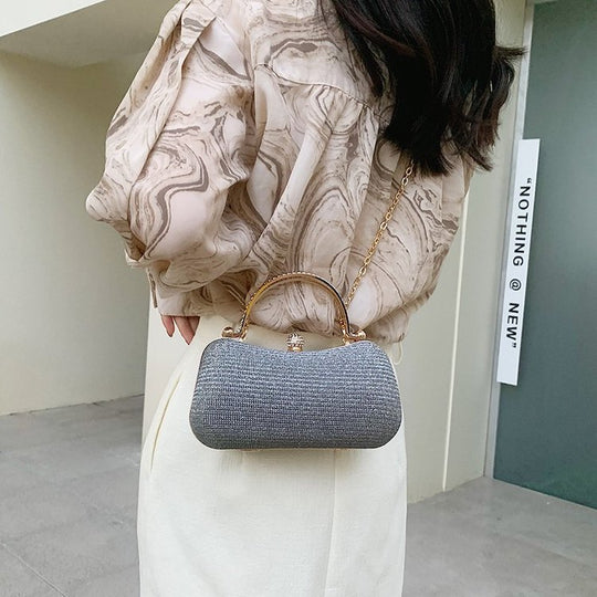 Damen Clutch Tasche mit funkelndem Kettenriemen Nord Taschen