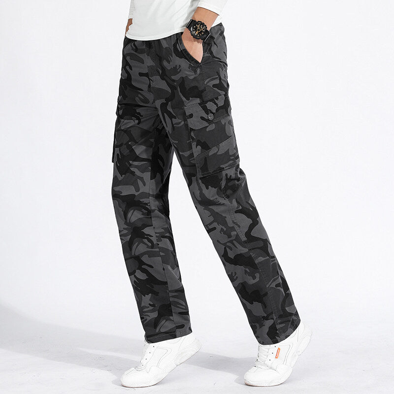 Herren Camouflage Cargohose im Army‑Stil mit geradem Schnitt, Mehrfach‑Taschen & robusten Nähten Nord Taschen