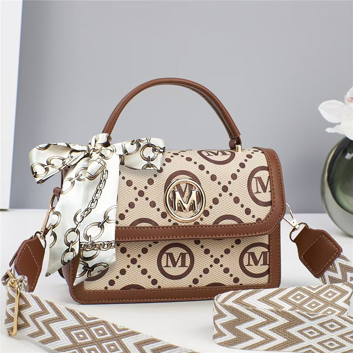 Damen Fashion Handtasche mit dekorativem Schal Nord Taschen