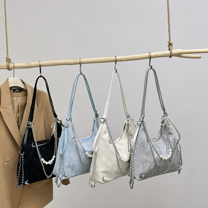Damen Schultertasche mit modischen Ketten- und Perlendetails | Nord Taschen
