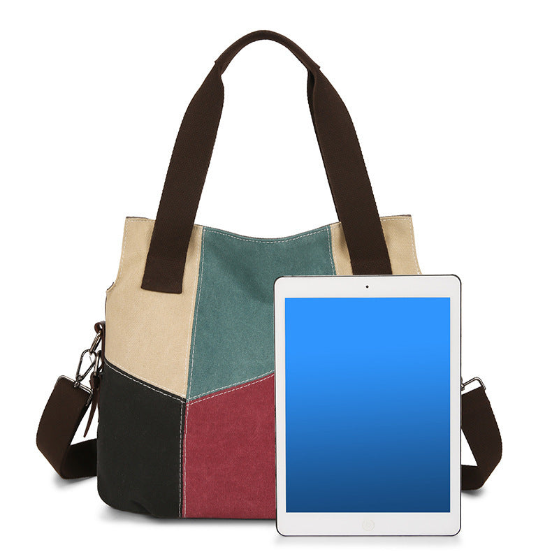 Damen praktische Umhängetasche im modernen Patchwork-Design Nord Taschen