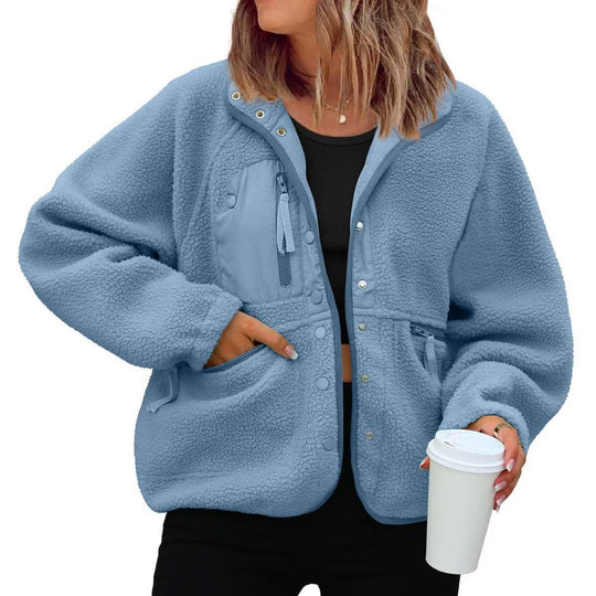 Damen kuschelige Fleecejacke mit praktischen Taschen Avellé