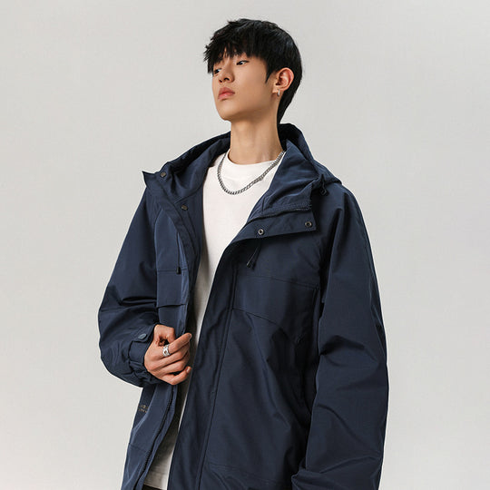 Herren Technische Kapuzen-Softshelljacke mit hohem Kragen und verstellbarem Saum Nord Taschen