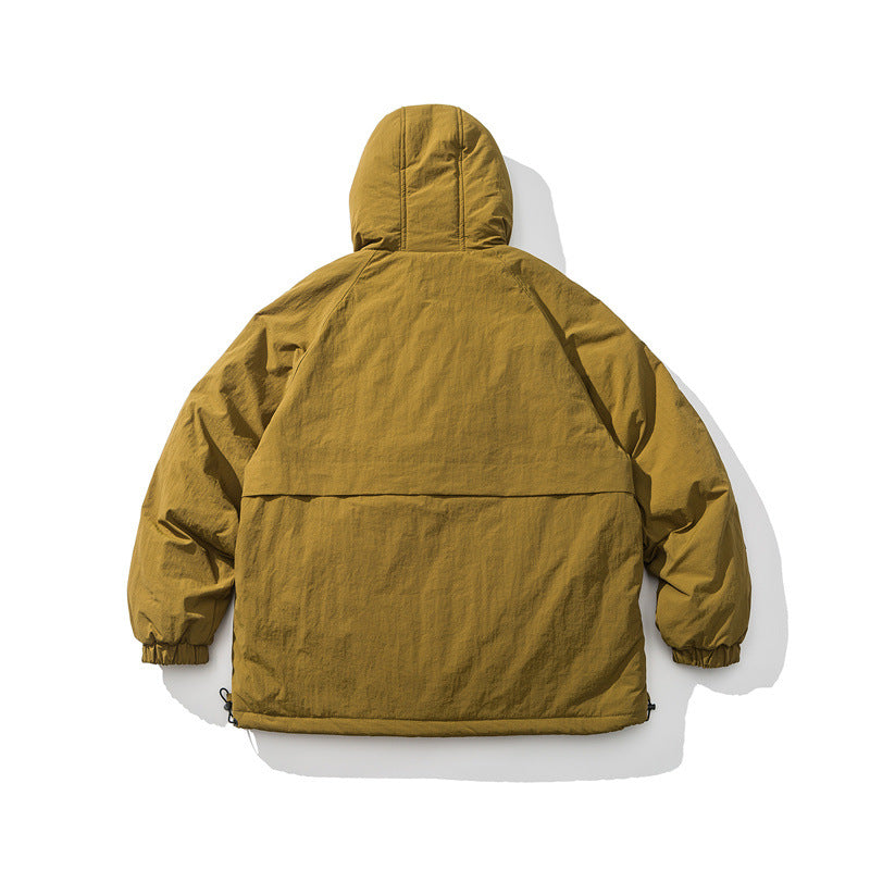 Unisex Oversized leicht wattierte Ripstop-Kapuzenjacke mit verdecktem Zwei-Wege-Reißverschluss Nord Taschen