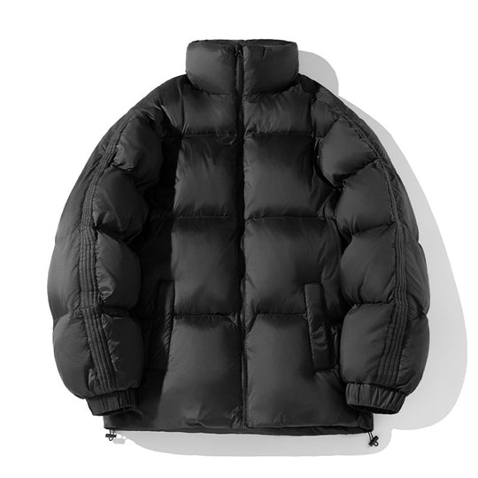 Unisex Oversize-Pufferjacke mit hohem Stehkragen, seitlichen Armreißverschlüssen und Kordelzug Nord Taschen
