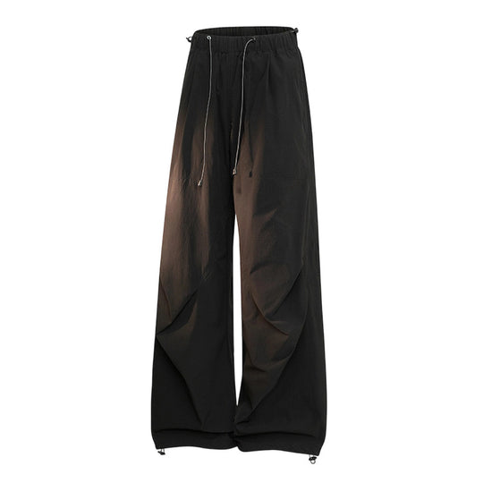 Damen Weite Palazzo-Hose mit Tunnelzugbund, drapierten Falten & verstellbarem Saum Nord Taschen