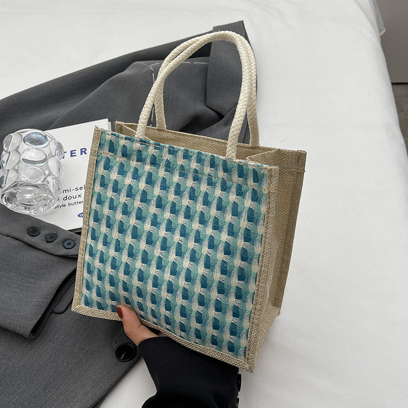 Damen Tragetasche mit geflochtenem Design und dekorativen Griffen Nord Taschen