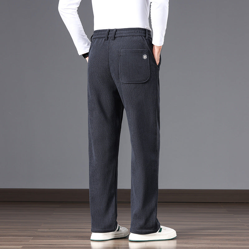 Herren Lässige Relaxed-Fit Baumwoll-Mix Freizeithose mit Kordelzug und geradem Bein Nord Taschen