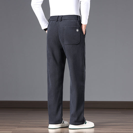 Herren Lässige Relaxed-Fit Baumwoll-Mix Freizeithose mit Kordelzug und geradem Bein Nord Taschen